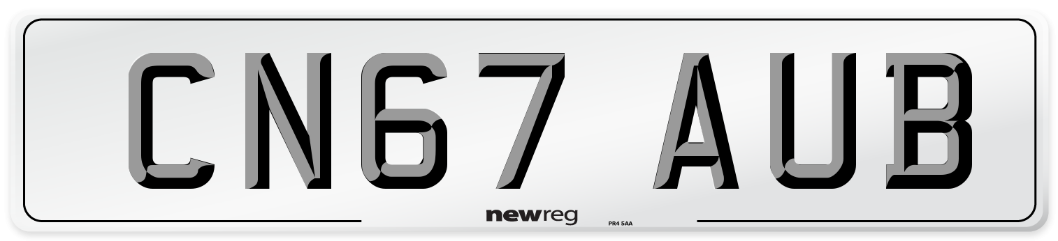 CN67 AUB Number Plate from New Reg